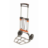 Chariot de transport repliable avec plateau en aluminium, 497 mm x 520 mm x 1 077 mm - 1430FT120