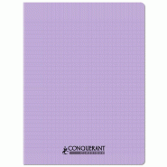 CONQUERANT Lot de 20 Cahier Classique PP piqué 24x32, 48p./24 feuilles 90g/m², Séyès, coloris lilas - 3020120254814