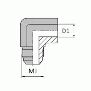 Coude - 90° mâle JIC x extrémité à souder bout à bout non zingué - 9/16' , 12.76 , 9.52