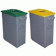 Denox - Zeus Jeu de 2 Conteneurs à Déchets Ouverts 130L Capacité Totale en Polyéthylène de couleur Verte et Jaune - multicolore plastique PK3347