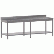 Diamond - Table de travail avec sous tablette + dosseret arrière - réf. TL2271D-ST4 - gris AKS-TL2271D-ST4
