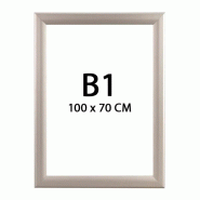 Edimeta Cadre Affichage Etanche CLIC-CLAC Mural B1 (100 x 70 cm) - gris aluminium VAC960WP