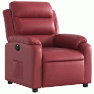 Fauteuil inclinable électrique Rouge bordeaux Similicuir Modèle Iseranel - 8721012175204