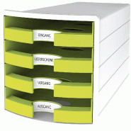 HAN Module de rangement IMPULS 2.0 Trend Colour, 4 tiroirs A4+, coloris blanc/jaune - 1013-50
