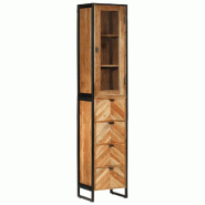 Helloshop26 - Armoire de salle de bain 40 x 30 x 190 cm avec grand espace de rangement style moderne en bois acacia 02_0055525 - métal 3000239057964