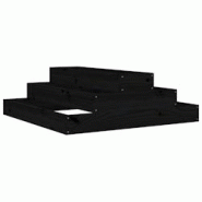 Helloshop26 - Jardinière bac lit surélevé plantes fleurs terrasse jardin 80 x 80 x 27 cm bois massif de pin noir 02_0037905 - 3000217870516_0