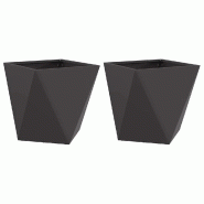 Helloshop26 - Lot de 2 jardinières style moderne extérieur 40 x 40 x 40 cm en acier noir 02_0053063 - noir acier 3000237738711