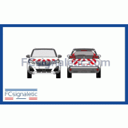 Kit sérigraphie balisage prédécoupé avant/arrière standard rouge/blanc classe B pour véhicules légers Kit sérigraphie balisage prédécoupé avant/arrière standard rouge/blanc classe B pour véhicules légers