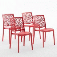 RATTATAN Set 4 Chaises en polypropylène avec fibre de verre empilables pour extérieur et jardin, bar et restaurant, cuisine design moderne - ANNA - RATTATAN Set 4 Chaises en polypropylène avec fibre de verre empilables pour extérieur et jardin, bar et restaurant, cuisine design moderne - ANNA -