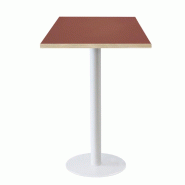 RestooTab - Mange-debout Rome blanc 60x60cm rosso jaipur fenix chants couleur bois - rouge Bois manufacturé TB-ROMFF1-6060M-ROSS.J-BOI
