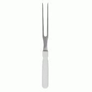 Schneider - Fourche saucisse, blanche, 245 x 16 mm, longueur de lame : 95 mm, manche (blanc) - blanc inox 177004