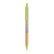 Stylo à bille écologique - Paille de blé et grip bambou - Encre bleue - Couleur verte Stylo à bille écologique - Paille de blé et grip bambou - Encre bleue - Couleur verte