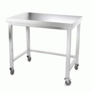 Table de travail en inox 1200 x 800 mm avec renfort sur roulettes PREMIUM / GOLDINOX - gris inox 3701770806010 Table de travail en inox 1200 x 800 mm avec renfort sur roulettes PREMIUM / GOLDINOX - gris inox 3701770806010