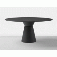 Table de réunion ronde Essens - plateau HPL noir - piètement en polyéthylène recyclable - grand choix de finitions - garantie 5 ans