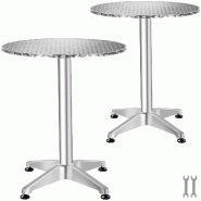 TecTake GmbH tectake Table de bistrot VIKTOR pliable, résistante intempéries, aluminium inox, 67x67x75/115cm, argent - argenté Bois manufacturé 406689 TecTake GmbH tectake Table de bistrot VIKTOR pliable, résistante intempéries, aluminium inox, 67x67x75/115cm, argent - argenté Bois manufacturé 406689