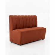 Banquette de restaurant CHR Prestige terracotta - 160 cm – coutures verticales – velours Casino Elastron – France Mobilier CHR - orange 3760326529032