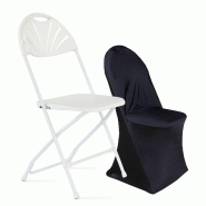 Chaise pliante et housse de chaise noire