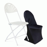 Chaise pliante et housse de chaise noire Chaise pliante et housse de chaise noire