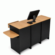 Comptoir d’Encaissement et d’Accueil 1 Poste en Ligne Bois 2 Tons - noir Bois manufacturé 0423