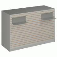 Comptoir Vertigo H T03 dble nat. L150cm - 3 tab.Coulis. 6tab.Amovib - blanc mat