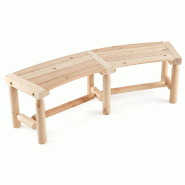 COSTWAY Banc jardin bois résistant aux intempéries sans dossier, banc incurvé 2-3 places balcon parc, charge maximale 325 kg - marron Bois massif Z