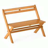 COSTWAY Banc jardin pliable résistant, 2 places bois d’acacia, banc balcon parc terrasse, 360 kg - orange Bois manufacturé TI97219