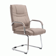 Décoshop26 - Fauteuil de bureau sans roulettes accoudoirs chaise visiteur charge maximale 180 kg en tissu taupe cadre en métal BUR10722 - métal 300 Décoshop26 - Fauteuil de bureau sans roulettes accoudoirs chaise visiteur charge maximale 180 kg en tissu taupe cadre en métal BUR10722 - métal 300