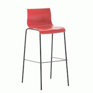 Décoshop26 - Tabouret de bar avec repose-pieds dossier incurvé en plastique rouge et 4 pieds en métal noir 10_0004931 - noir 3000252362267 Décoshop26 - Tabouret de bar avec repose-pieds dossier incurvé en plastique rouge et 4 pieds en métal noir 10_0004931 - noir 3000252362267