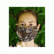 Masque en coton imprimé safari doublé coton - beige