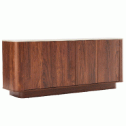 Oviala Business Buffet effet bois 4 portes L 180 cm bois foncé - marron Bois massif 114505