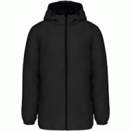 Parka à capuche recyclée imperméable noire T.3XL Kariban - polyester déperlant avec finition peau de pêche Parka à capuche recyclée imperméable noire T.3XL Kariban - polyester déperlant avec finition peau de pêche