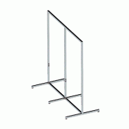 Présentoir central - Crémaillères chrome - modulable avec tablettes ou barre de penderie