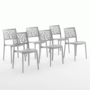 RATTATAN Set 6 Chaises en polypropylène avec fibre de verre empilables pour extérieur et jardin, bar et restaurant, cuisine design moderne - FLORA - RATTATAN Set 6 Chaises en polypropylène avec fibre de verre empilables pour extérieur et jardin, bar et restaurant, cuisine design moderne - FLORA -