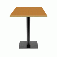 RestooTab - Table Milan T 60x60cm ocre maggese chants couleur laiton - marron fonte TB-MIT-6060M-MAGG-LAI