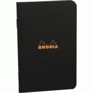RHODIA Lot de 20 Carnet Classic noir 7,5x12, 48p./24 feuilles 80 g/m² piquées, quadrillé 5x5 - 3037921191590
