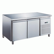Table réfrigérée inox négative avec évaporateur ventilé - 2 portes - 282 litres - Sans dosseret - GN2101BTX