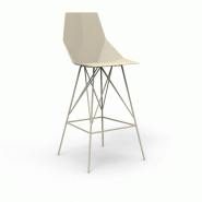 Tabouret de bar H111cm pied inox FAZ - écru
