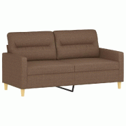 VidaXL Canapé à 2 places Marron 140 cm Tissu Modèle Aero Design - 359238