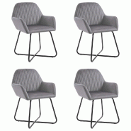 VidaXL Chaises à manger lot de 4 gris velours Modèle Orion Master Urban - 277009