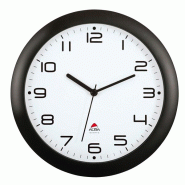ALBA Horloge murale à quartz, cadre en ABS noir Ø 30 cm - noir HORNEW-N