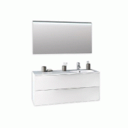 AQA Design Composition de la salle de bain en baignoire en mélamine DX LARISSA blanc mat L.121 P.46,5 H.190 MPLA41-O1 - blanc Bois manufacturé MPLA4