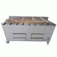 Barbecue portugais en inox 10 broches rotatives L2000 mm | Impormartinho - 380