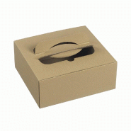 Coffret lunch box carton 22x20x9cm kraft - par 100