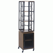 Décoshop26 - Bibliothèque étagère pivotante rotation 360° avec porte sur roulettes style industriel 162x40x42 cm en métal et MDF 04_0008777 - 30