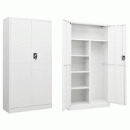 Décoshop26 - Meuble de bureau armoire de rangement avec 2 portes et 4 étagères 90 x 40 x 180 cm en acier blanc DEC024487 - blanc 3000254731078 Décoshop26 - Meuble de bureau armoire de rangement avec 2 portes et 4 étagères 90 x 40 x 180 cm en acier blanc DEC024487 - blanc 3000254731078