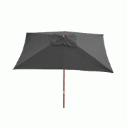Décoshop26 - Parasol de jardin 3x4m rectangulaire polyester/bois 6kg anthracite 04_0003826 - Bois massif 3000527432695