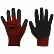 Gants de jardinage femme Flash Grip, en latex, taille 9/L, coloris noir/rouge - 5907544423058