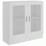 Helloshop26 - Armoire à vitrine classique épurée 82,5 x 30,5 x 80 cm 2 compartiments décorative en bois d'ingénierie blanc 02_0047747 - blanc ver
