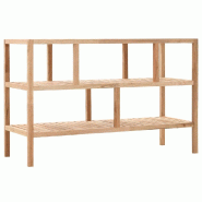 Helloshop26 - Étagère armoire meuble design de salle de bain bois de noyer massif 100 cm 2702062/2 - Bois massif 3000156873371