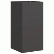 Helloshop26 - Jardinière moderne en acier laminé à froid 40 x 40 x 80 cm design élégant pour balcon jardin en acier noir 02_0051492 - noir acier